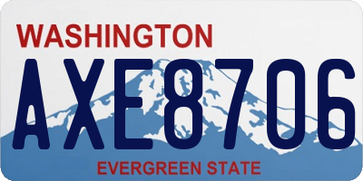 WA license plate AXE8706