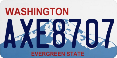 WA license plate AXE8707