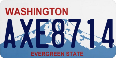 WA license plate AXE8714