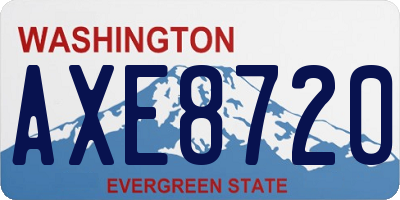 WA license plate AXE8720