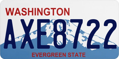 WA license plate AXE8722