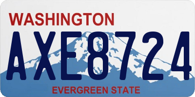 WA license plate AXE8724