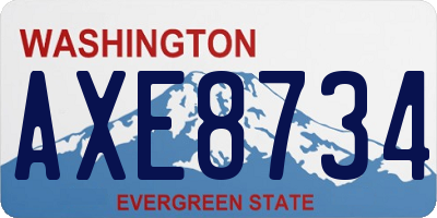 WA license plate AXE8734