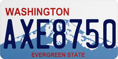 WA license plate AXE8750