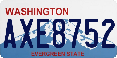WA license plate AXE8752