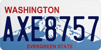 WA license plate AXE8757
