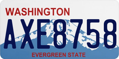 WA license plate AXE8758