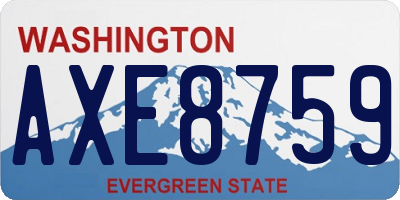 WA license plate AXE8759