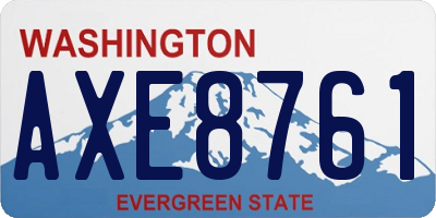WA license plate AXE8761