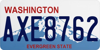 WA license plate AXE8762