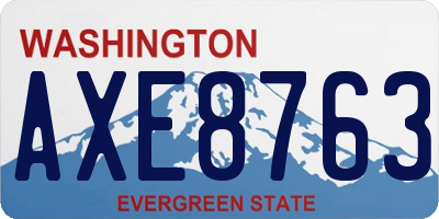 WA license plate AXE8763