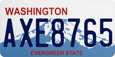 WA license plate AXE8765