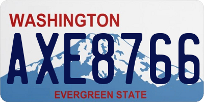 WA license plate AXE8766