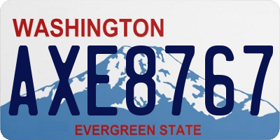WA license plate AXE8767