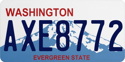 WA license plate AXE8772