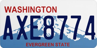 WA license plate AXE8774