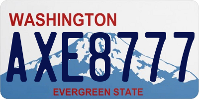 WA license plate AXE8777