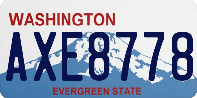 WA license plate AXE8778