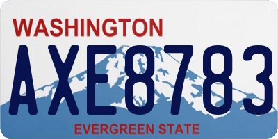 WA license plate AXE8783
