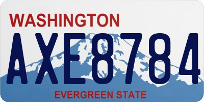 WA license plate AXE8784