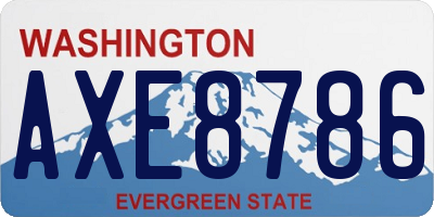 WA license plate AXE8786