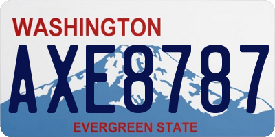 WA license plate AXE8787
