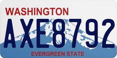 WA license plate AXE8792