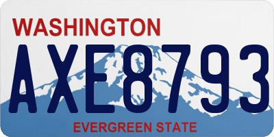 WA license plate AXE8793