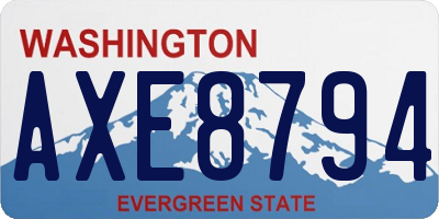 WA license plate AXE8794