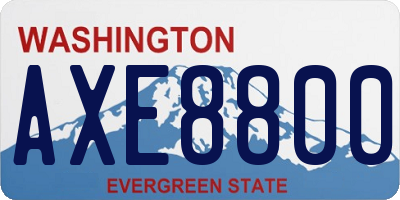 WA license plate AXE8800