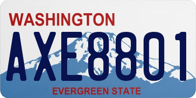 WA license plate AXE8801