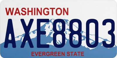 WA license plate AXE8803