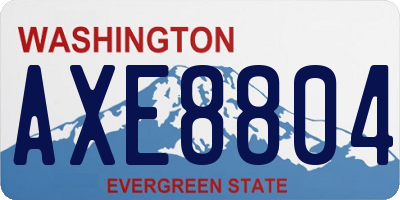 WA license plate AXE8804
