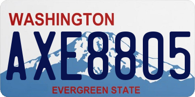 WA license plate AXE8805