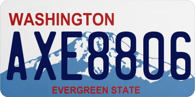 WA license plate AXE8806