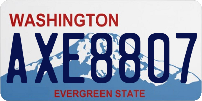 WA license plate AXE8807