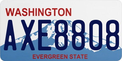 WA license plate AXE8808