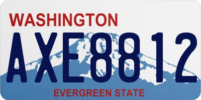WA license plate AXE8812