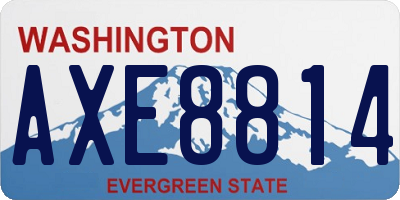 WA license plate AXE8814