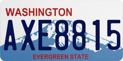 WA license plate AXE8815