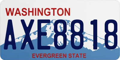 WA license plate AXE8818