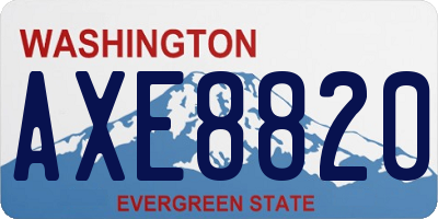 WA license plate AXE8820