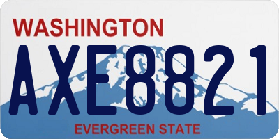 WA license plate AXE8821