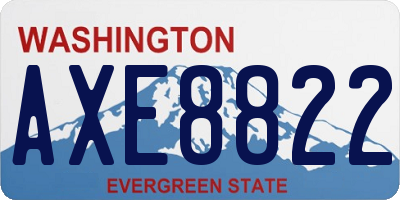 WA license plate AXE8822