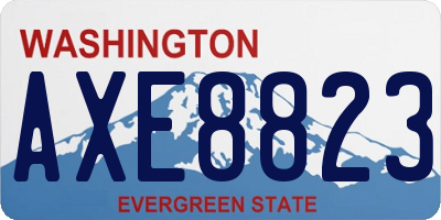 WA license plate AXE8823