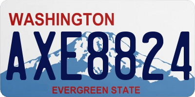WA license plate AXE8824