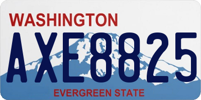 WA license plate AXE8825