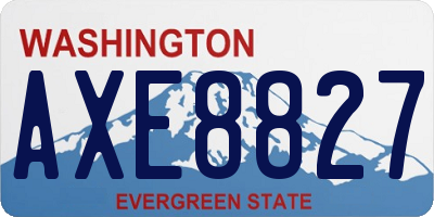 WA license plate AXE8827