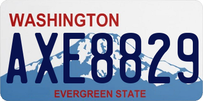 WA license plate AXE8829
