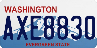 WA license plate AXE8830
